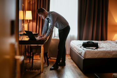 Businessman working on his Laptop